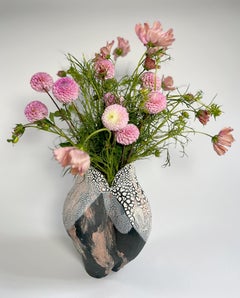 Textured Black / Pink Multi Ceramic Vessel- Lost Quarry Organic Modern