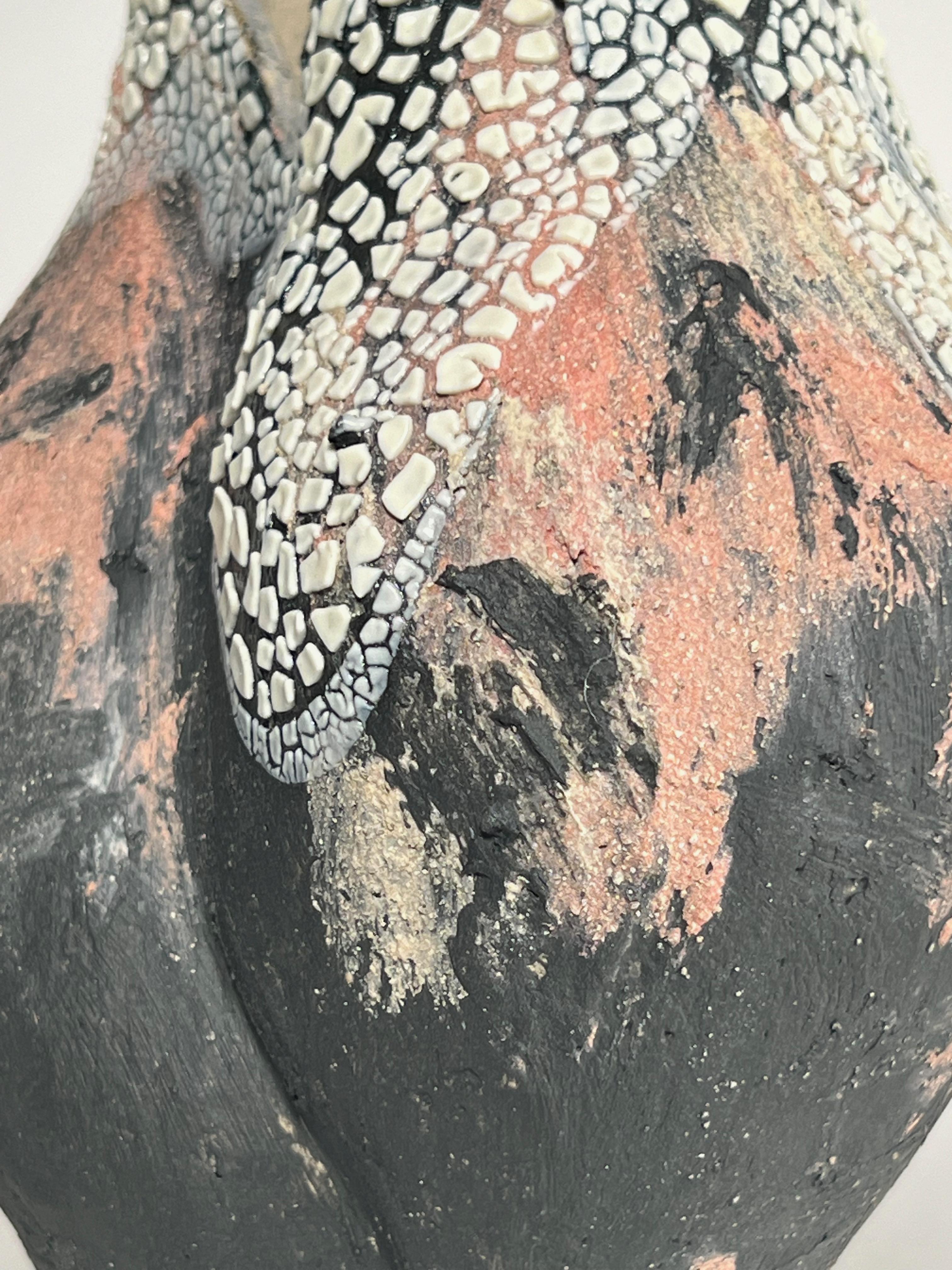 Textured Black / Pink Multi Ceramic Vessel- Lost Quarry Organic Modern In New Condition For Sale In Brooklyn, NY