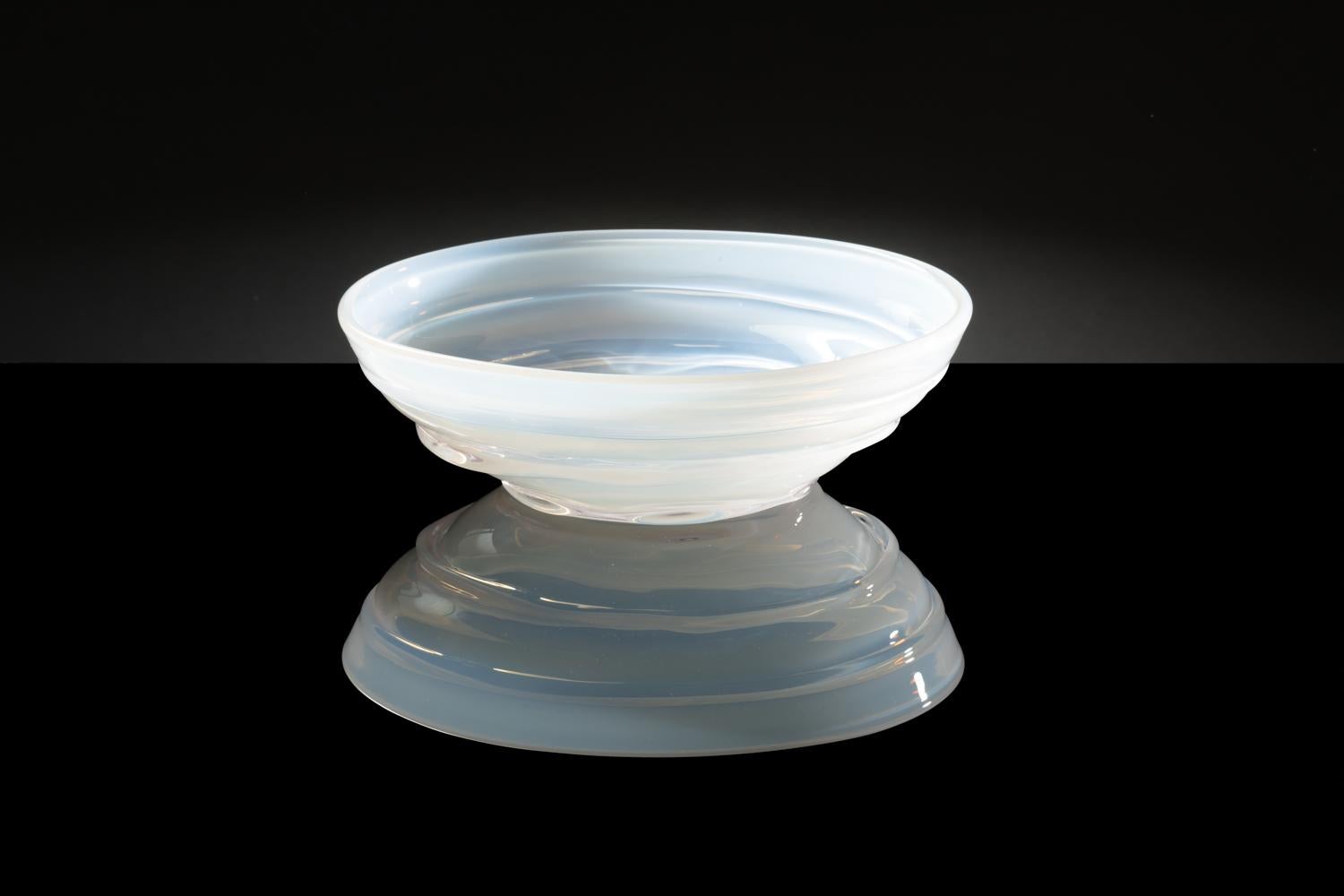 Glass Textured Bowl  For Sale