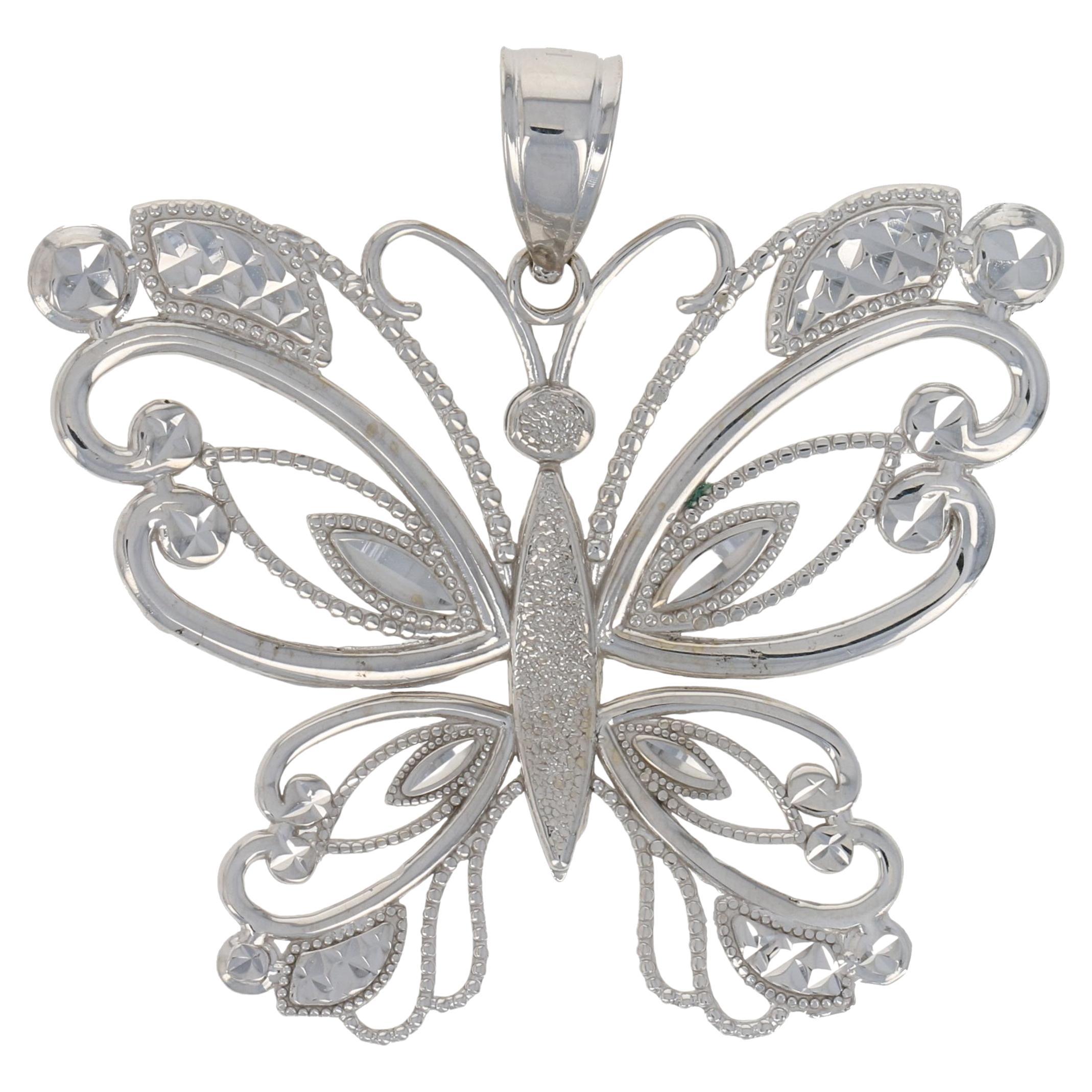 Diamond White Gold Butterfly Barrette at 1stDibs