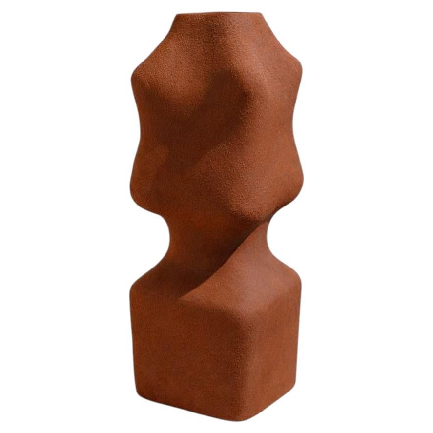 Textured Ceramic Home Decor Handmade Dark Terracotta Vase by Maku Ceramic
