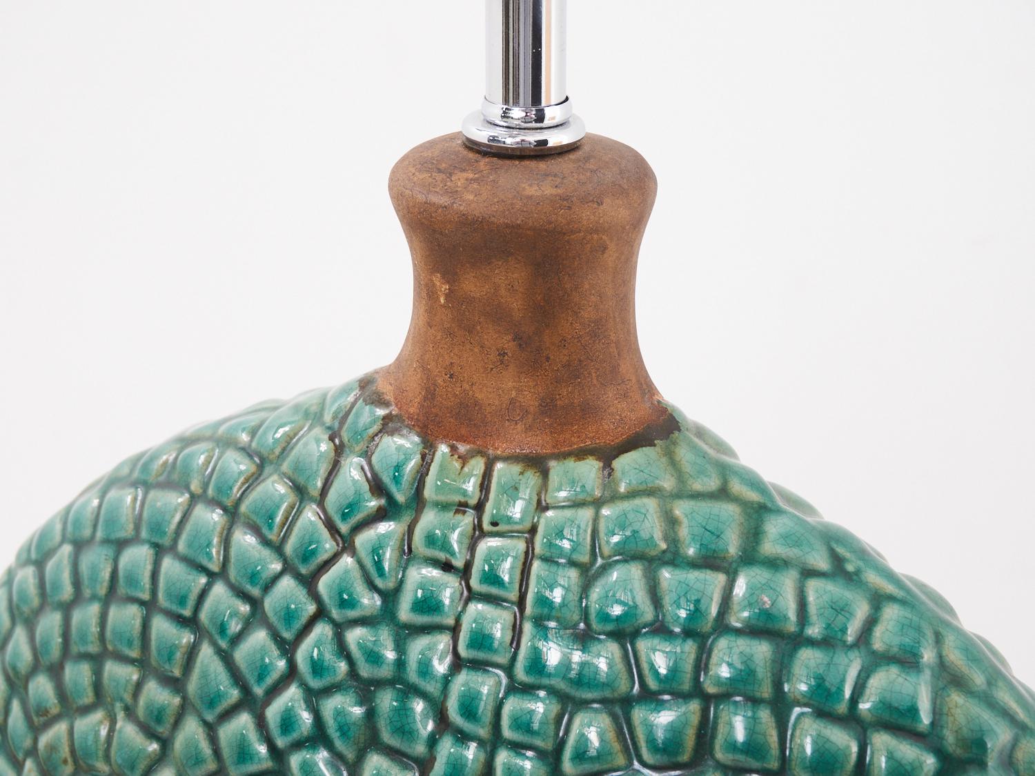 Late 20th Century Textured Ceramic Lamp, 1970s