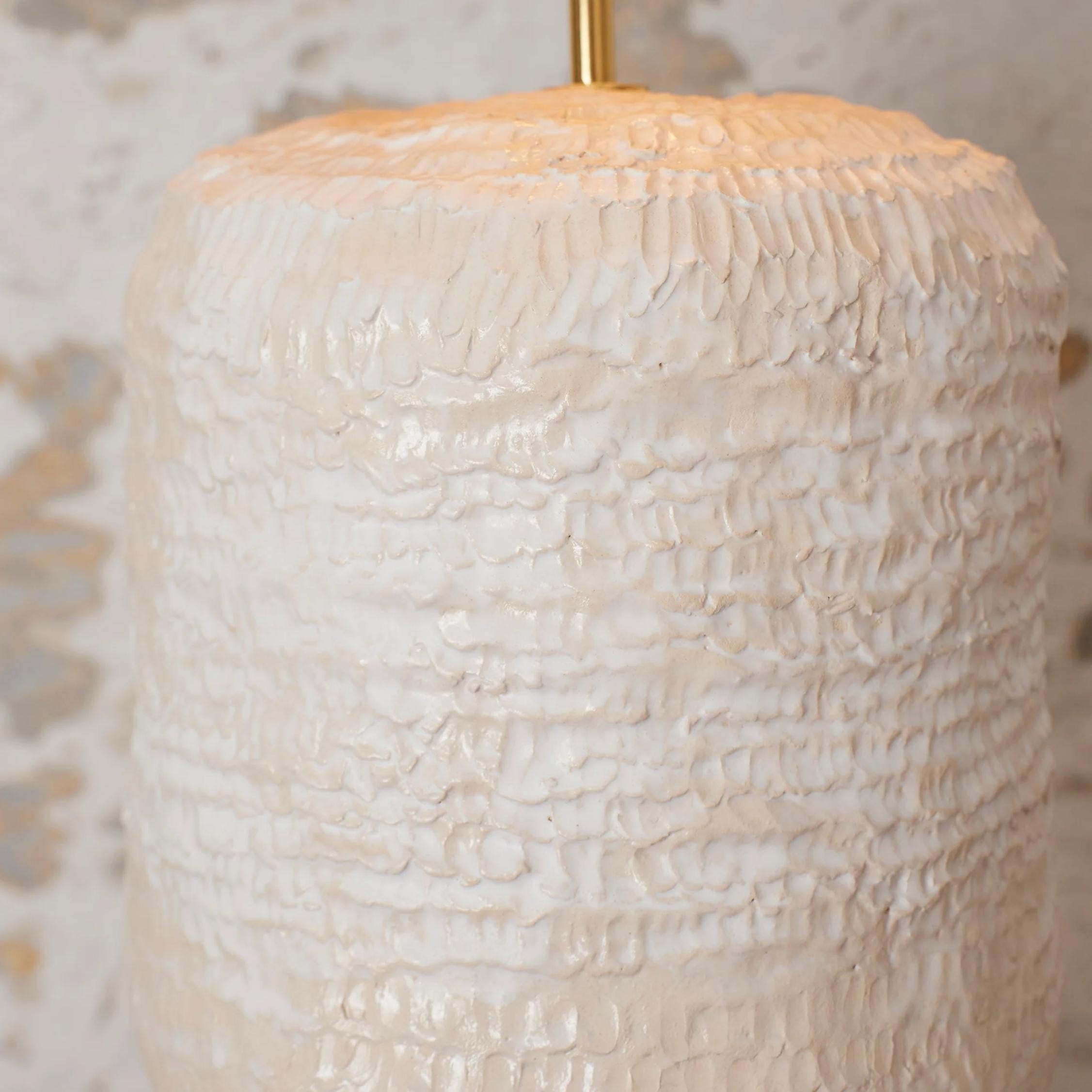 Portuguese Textured Ceramic Lamp by Project 213A For Sale