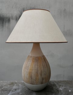 Italian Mid-Century Modern Table Lamp, Textured White Ceramic, 1950s