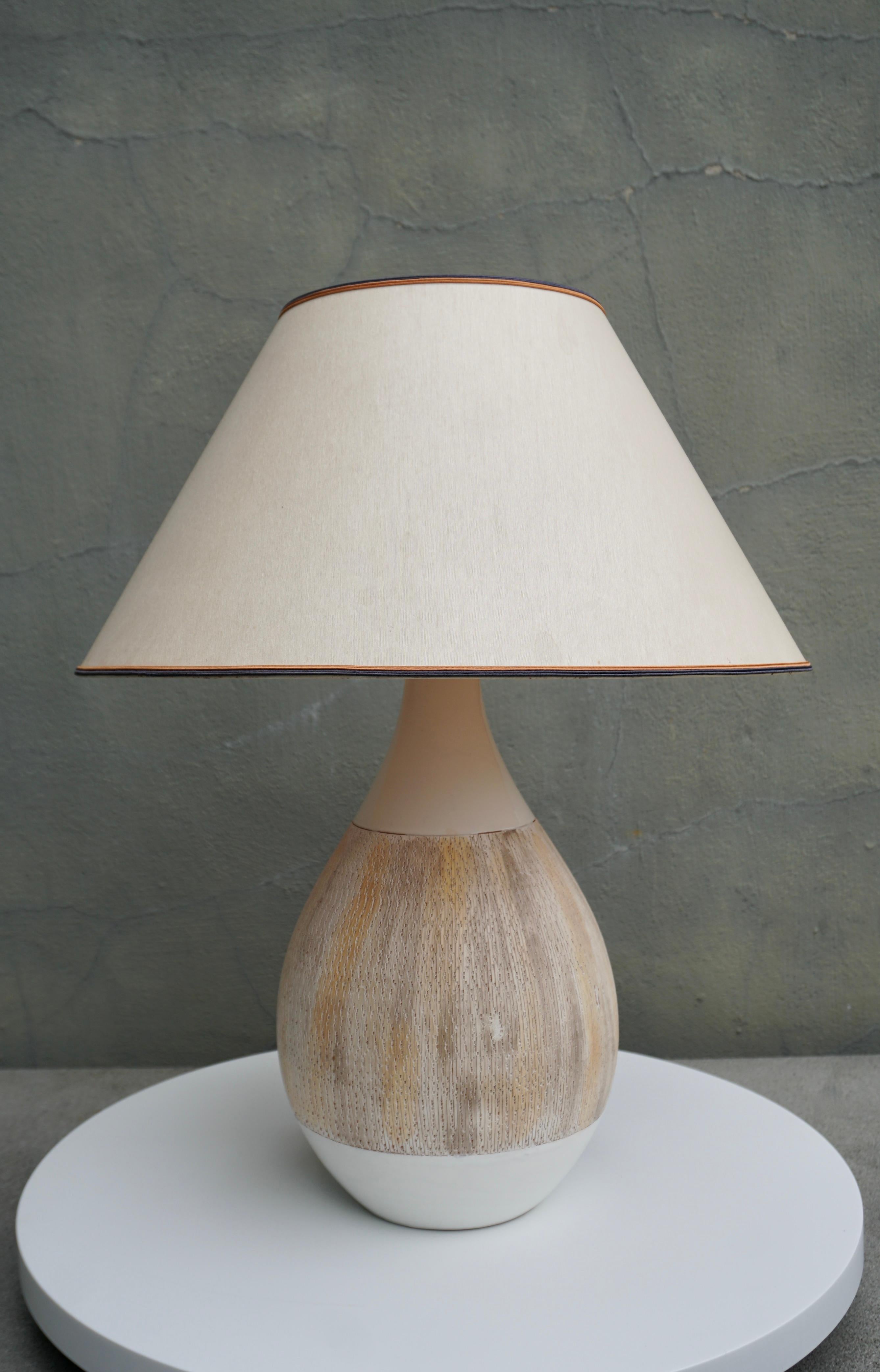 Mid-Century Modern Textured Ceramic Lamp For Sale