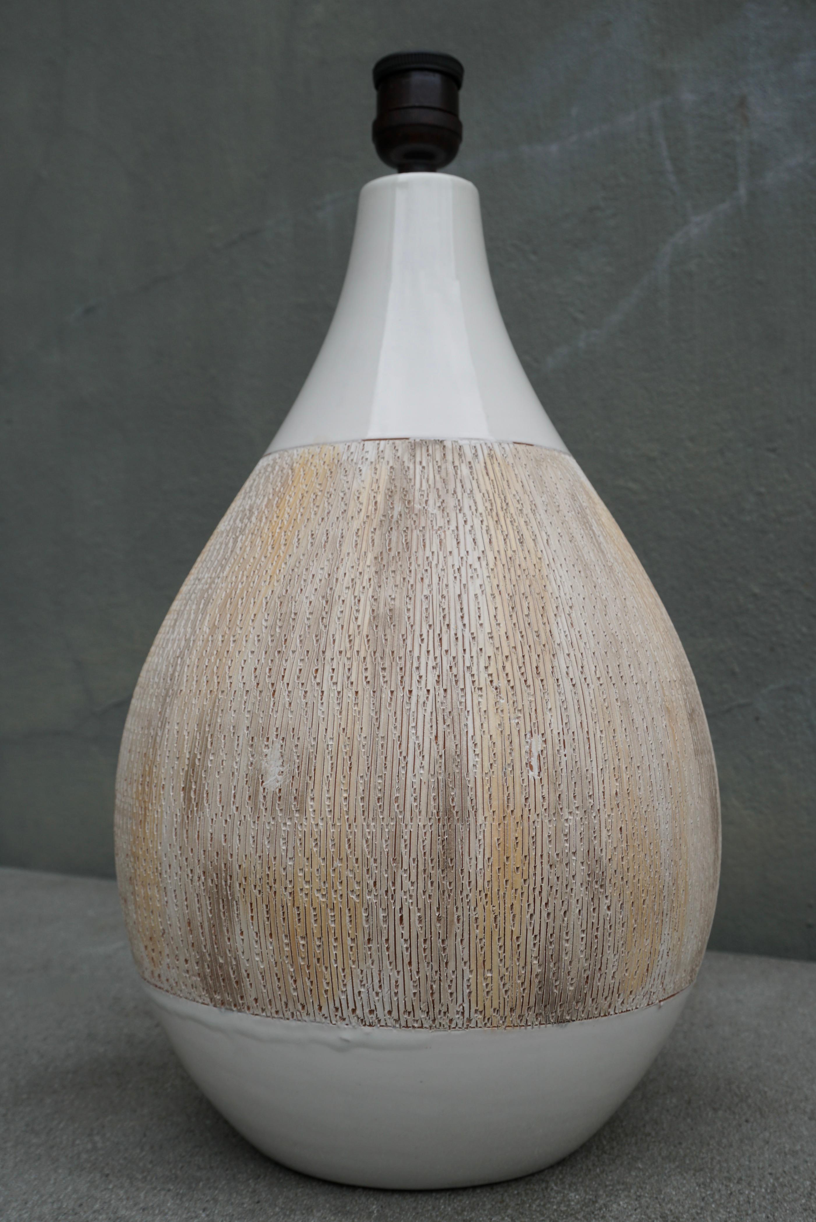 Textured Ceramic Lamp For Sale 2
