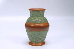 Art Deco Textured Ceramic Vase by Jean Besnard, France, Circa 1930