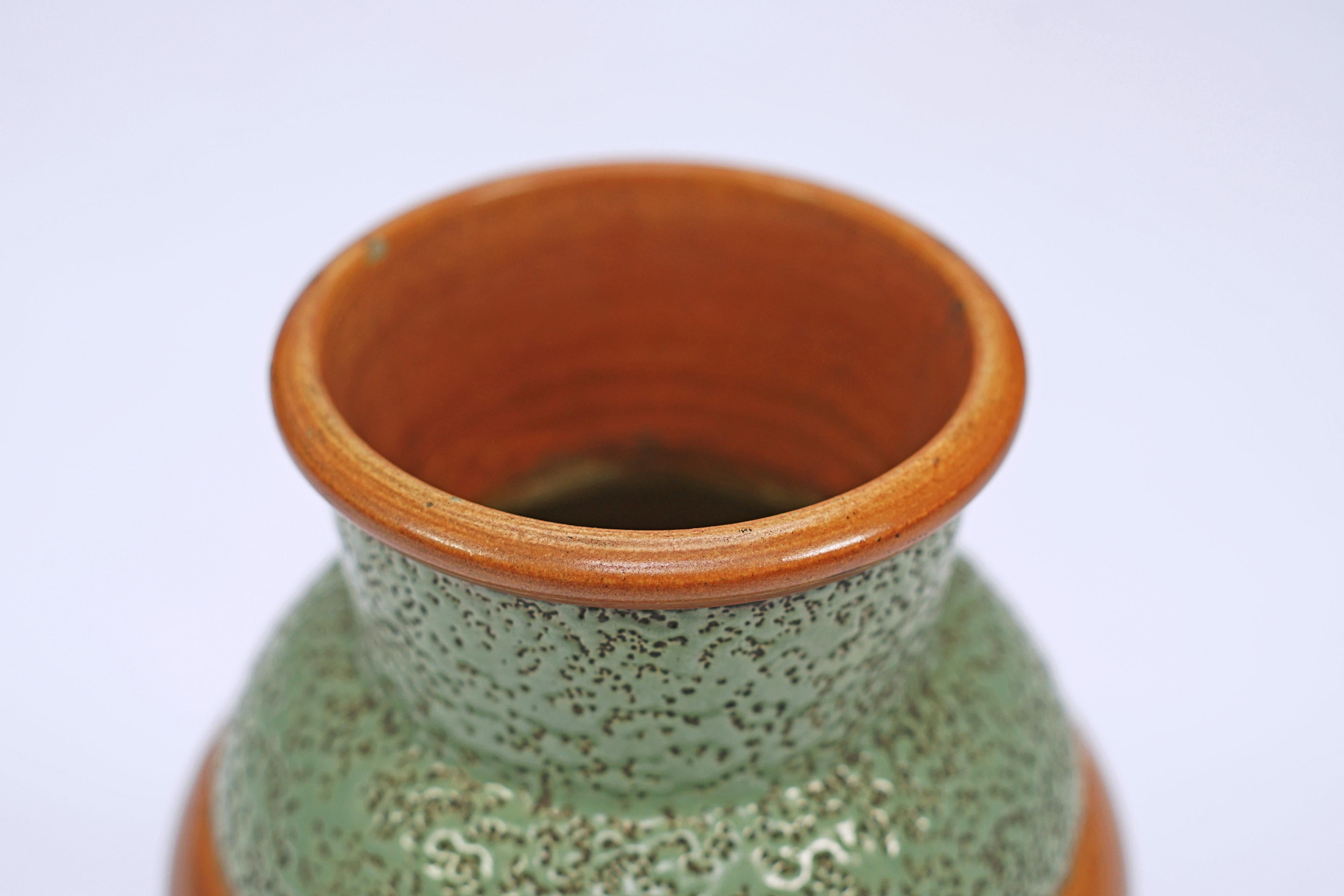 Art Deco Textured Ceramic Vase by Jean Besnard For Sale