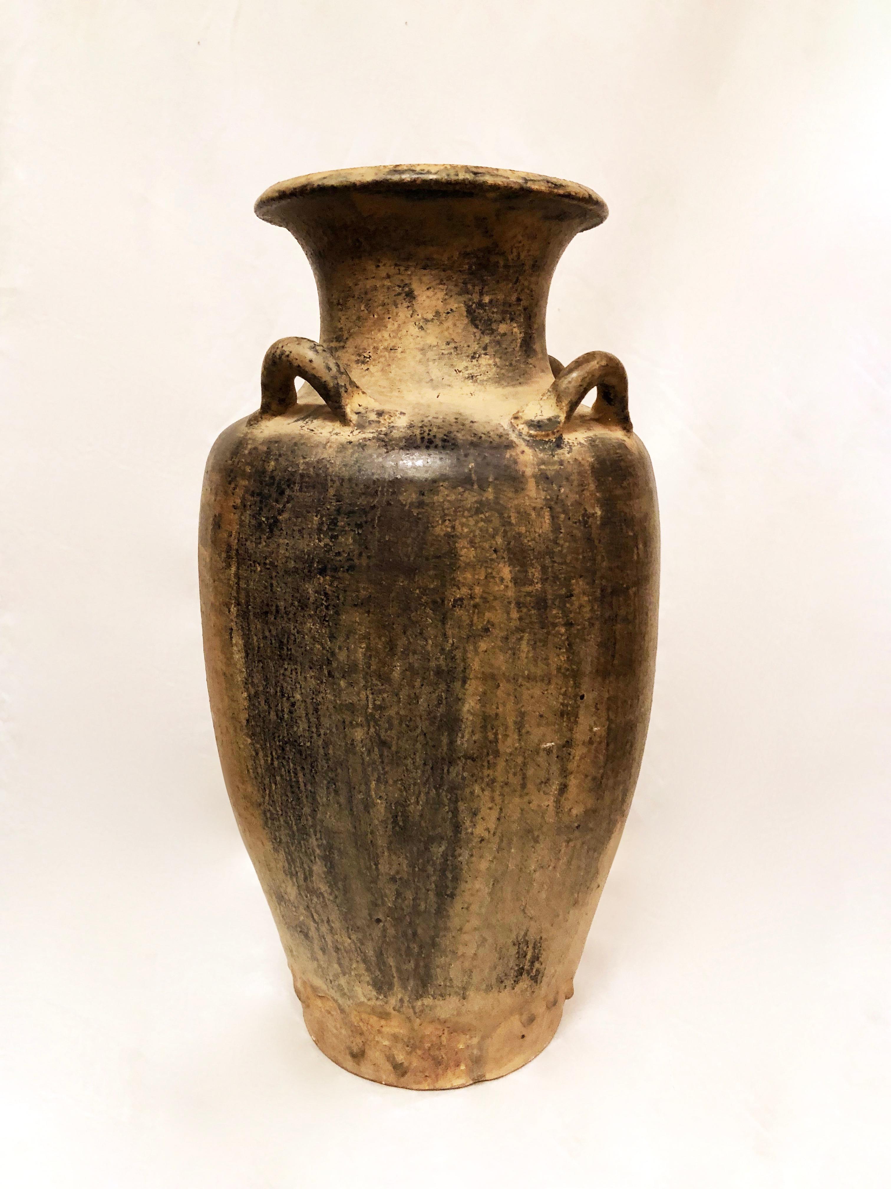 Mid-20th Century Textured Ceramic Vase, France, circa 1935 For Sale