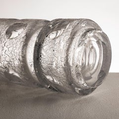 Textured corroso and Cut Hyaline Glass Vessel, Mid-20th Century