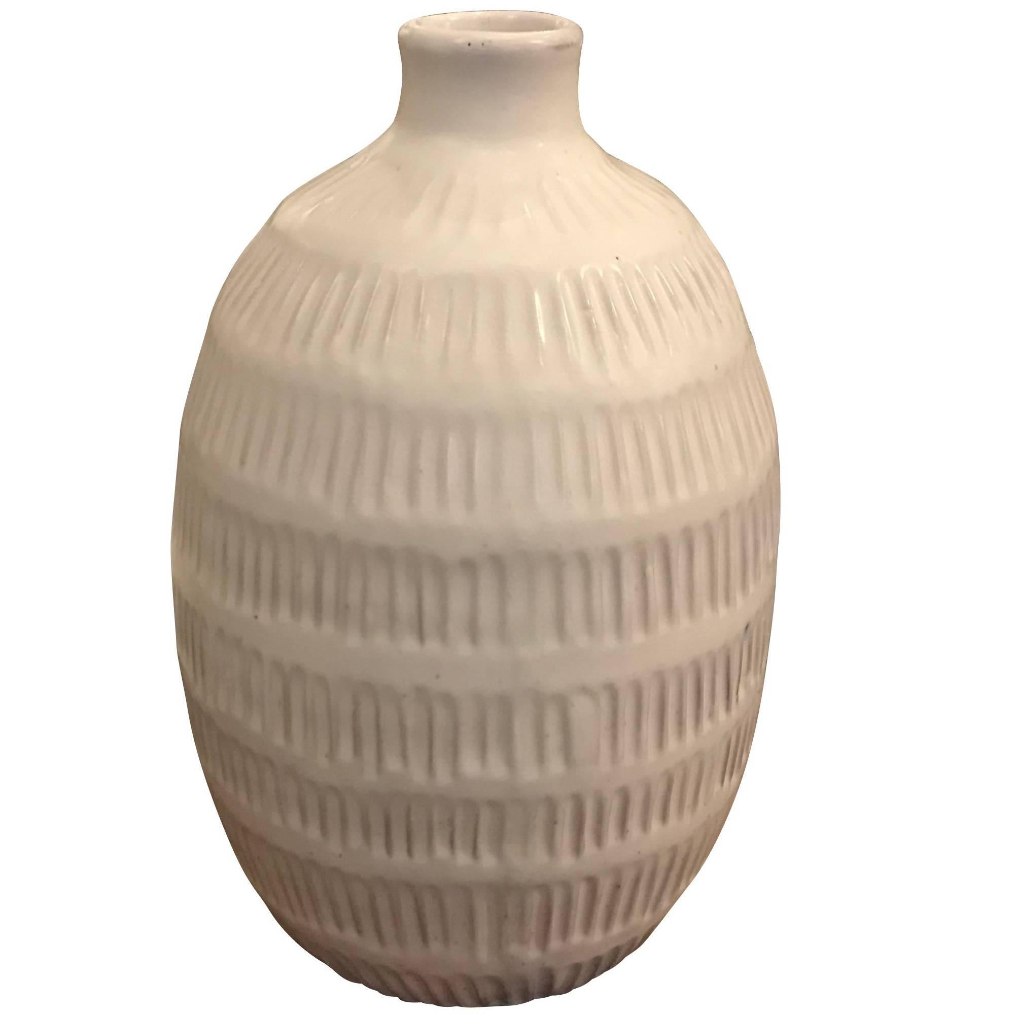 Textured Cream Vase, Thailand, Contemporary