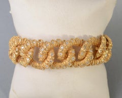 Bracelet à maillons en chaîne texturée avec diamants