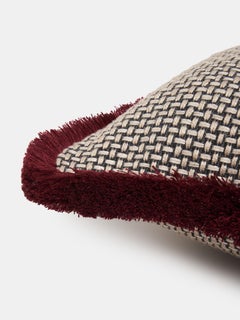 Coussin texturé avec bordure frangée