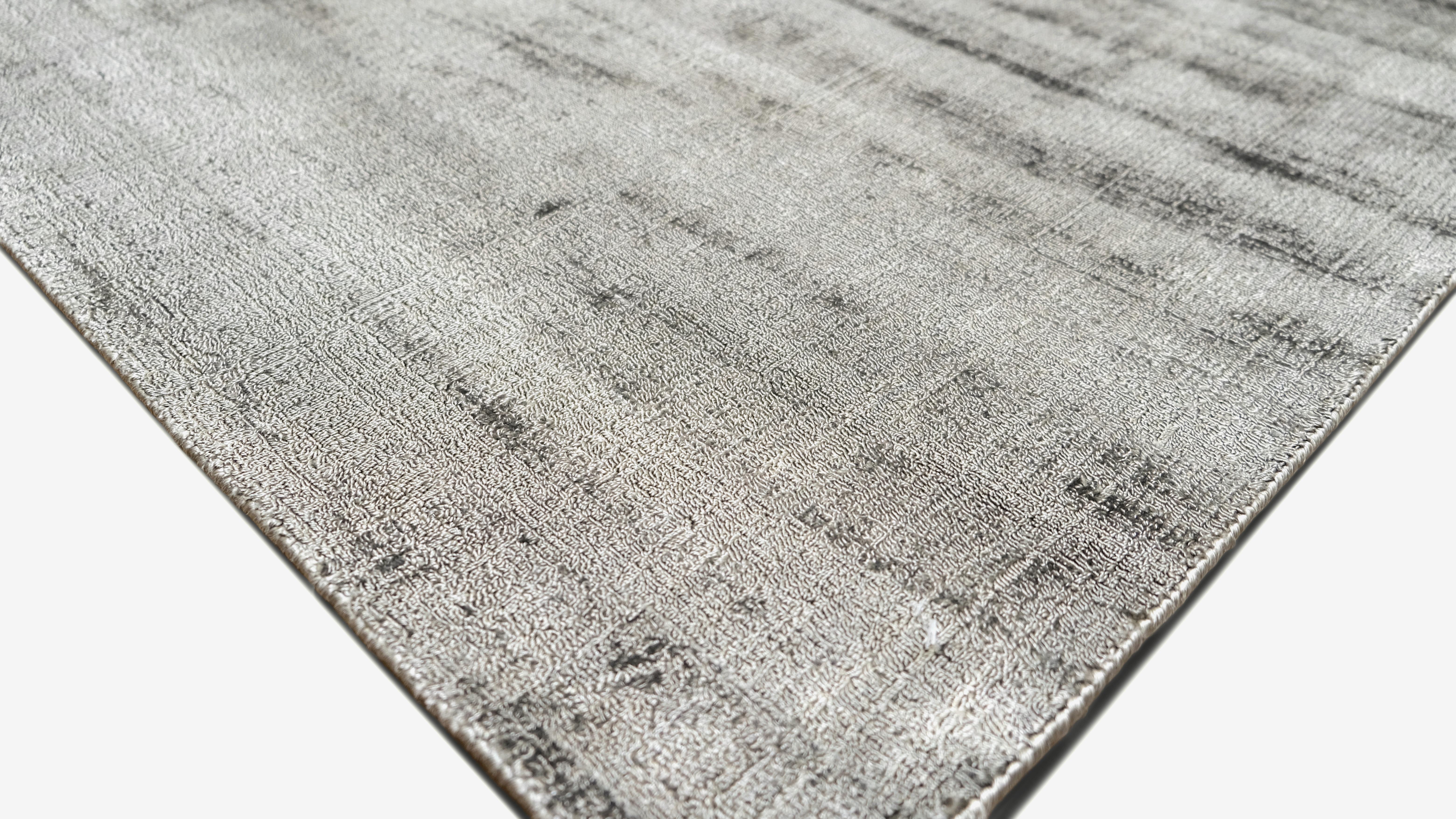 Moderne Tapis texturé vert foncé en soie banane 8'x9'7'' en vente