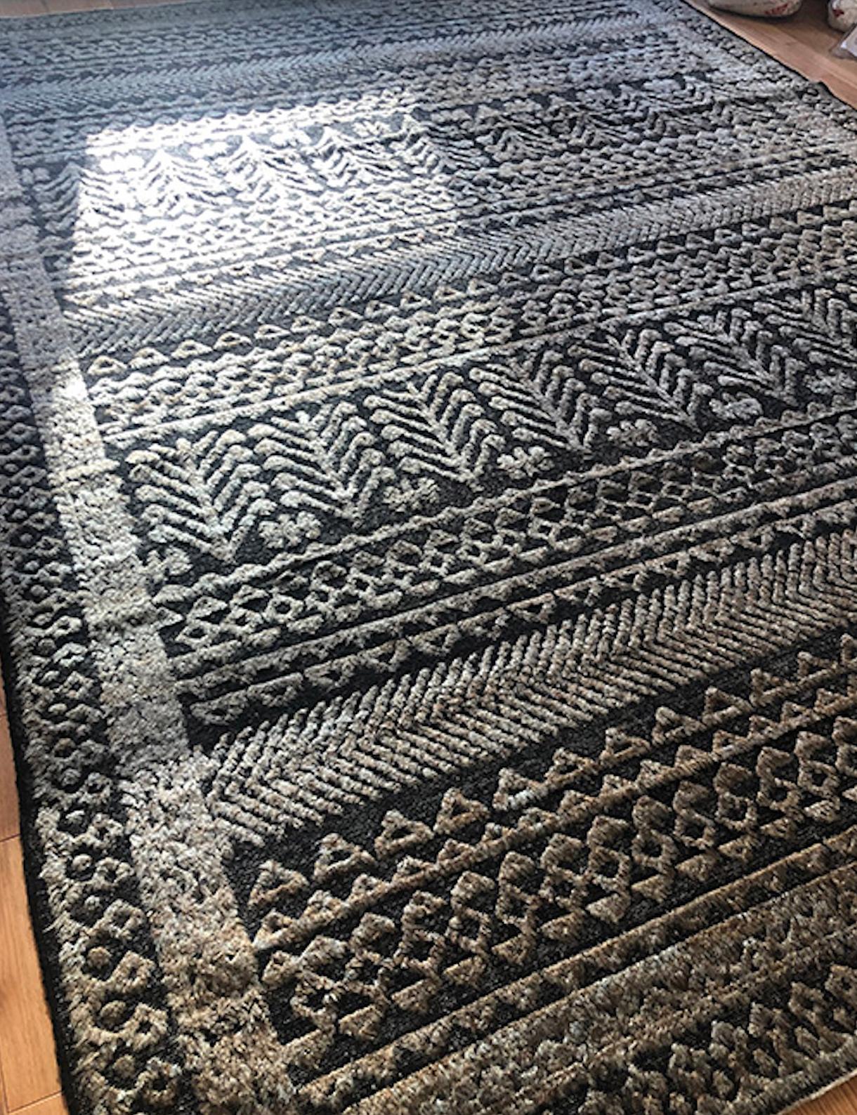 Hand-Knotted Textured Design Moroccan For Sale