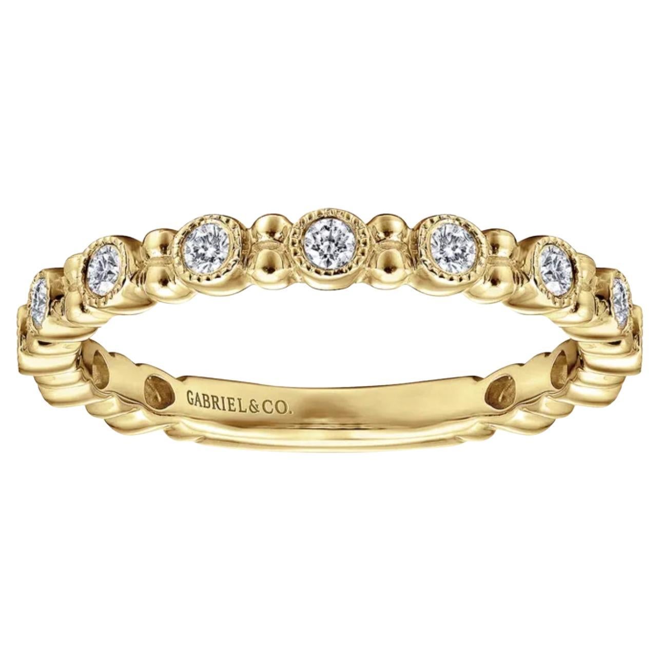 En vente :  Bague de mariage empilable en or 14 carats avec diamants de 1/4 carat, LR4867