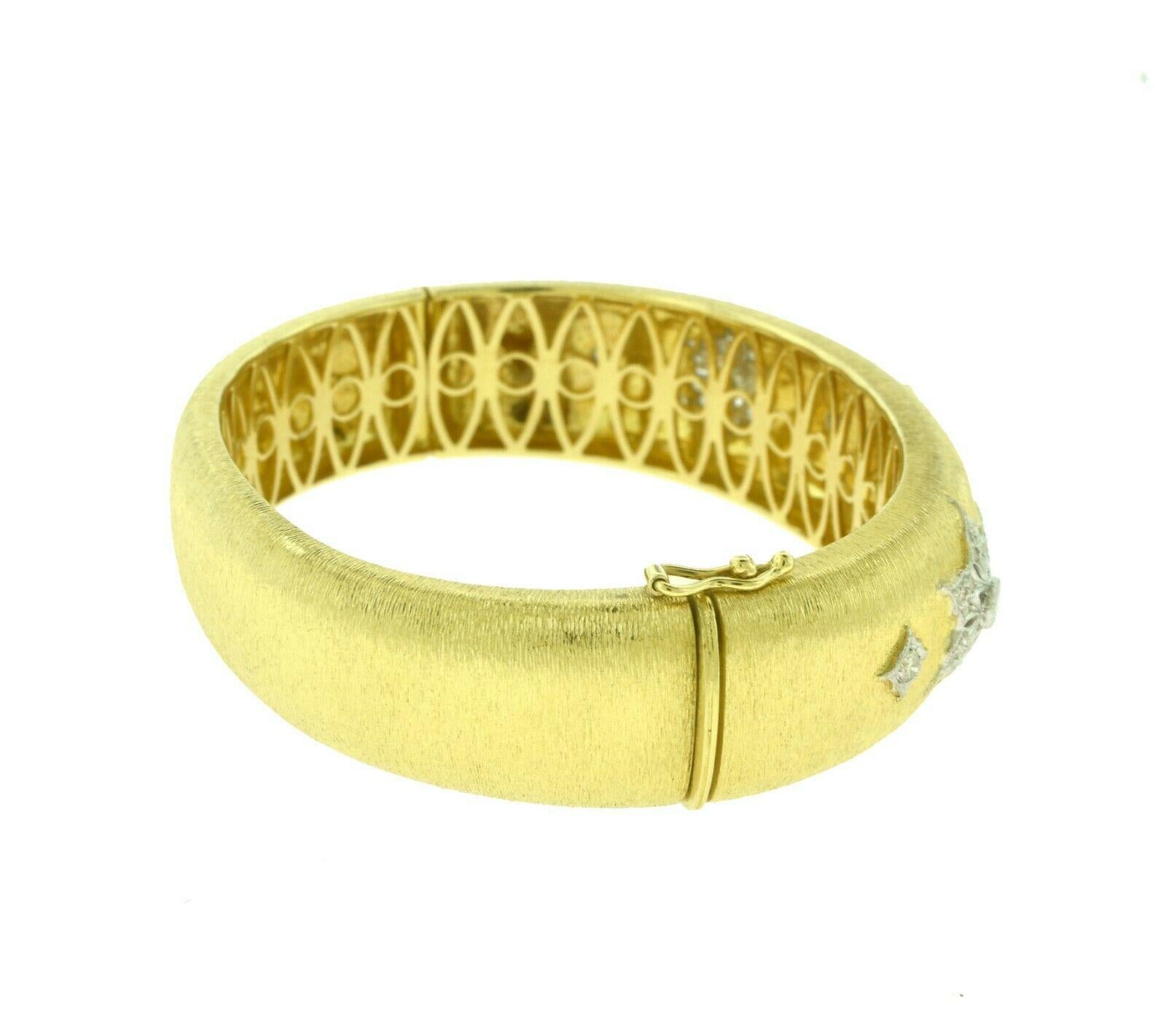 Textured Diamond Star Wide Bangle and Half Hoop Earring Set, in 18K Yellow Gold 3