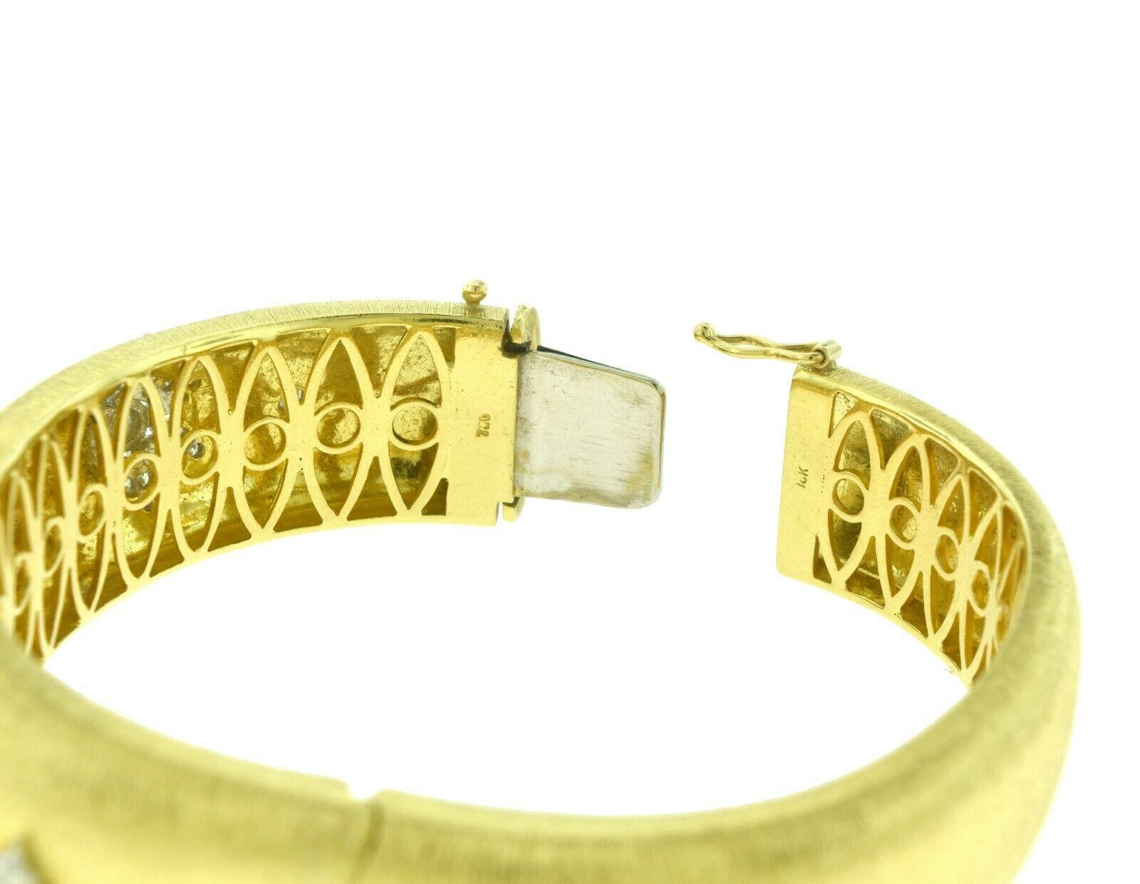 Textured Diamond Star Wide Bangle and Half Hoop Earring Set, in 18K Yellow Gold 5