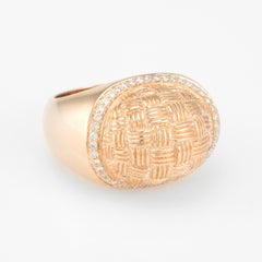 Textured Dome Cocktail Ring Vintage 14k Rose Gold Estate Fine Jewelry Pre Owned