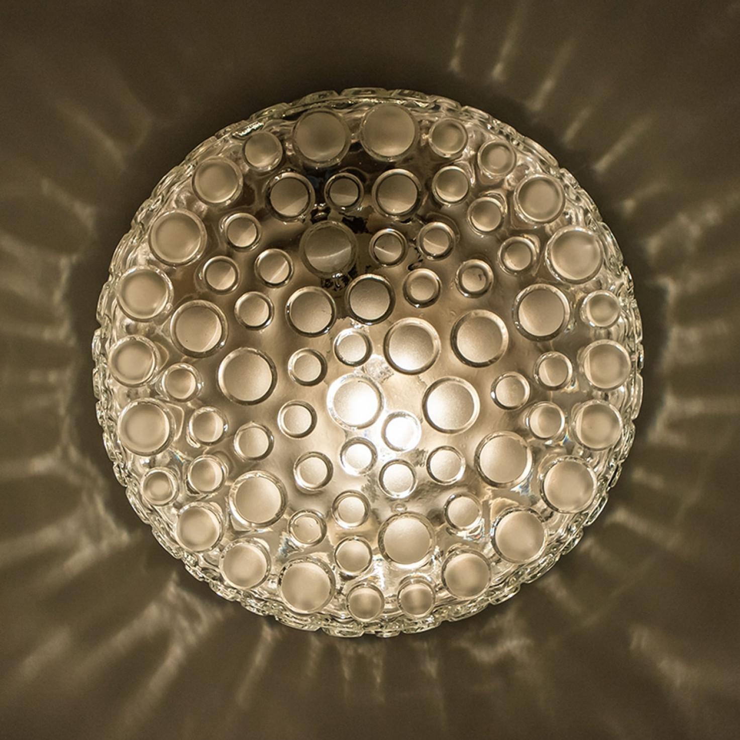 Empotrable de cristal con textura de lunares de Hillebrand, Alemania, años 60 en venta 6