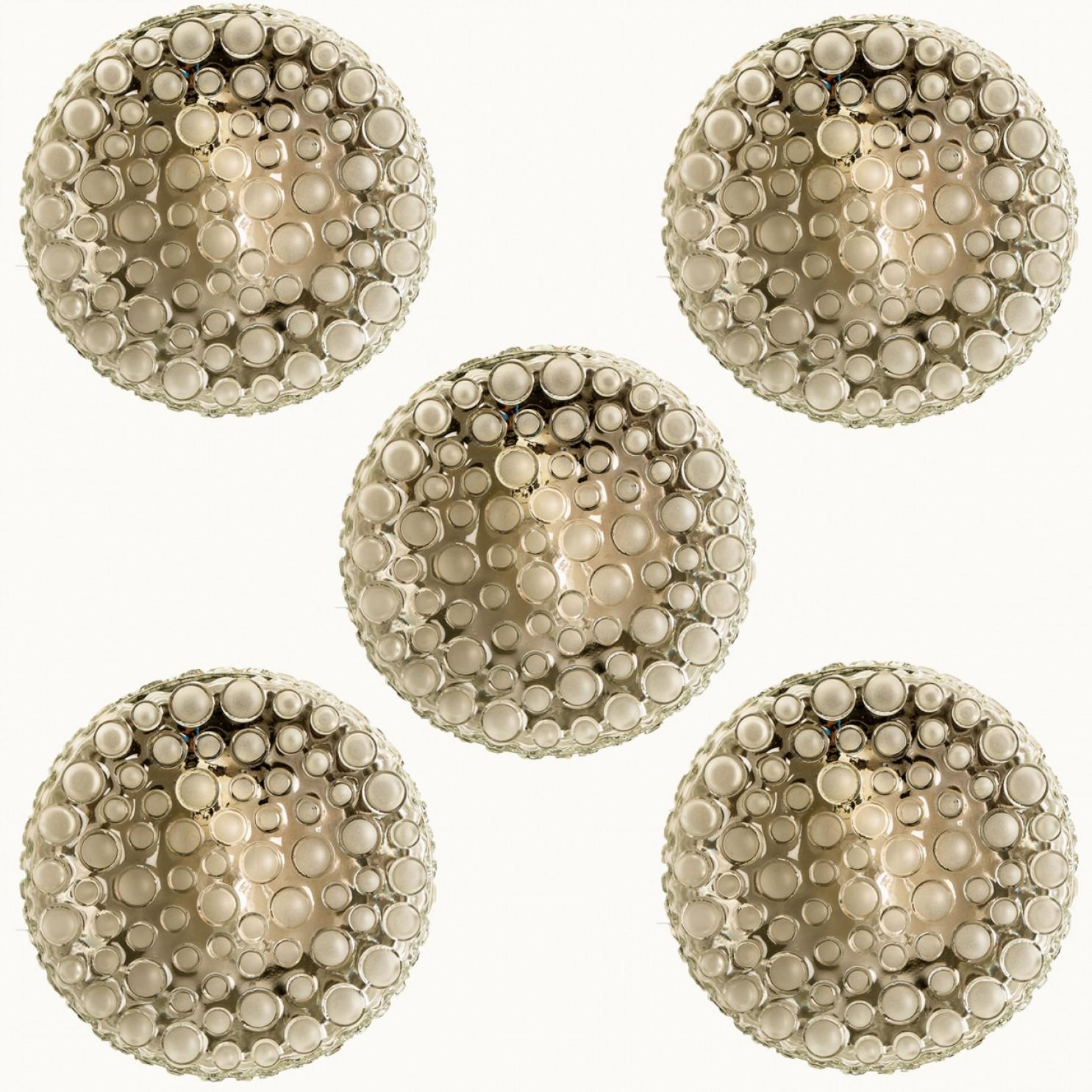 Empotrable de cristal con textura de lunares de Hillebrand, Alemania, años 60 Alemán en venta