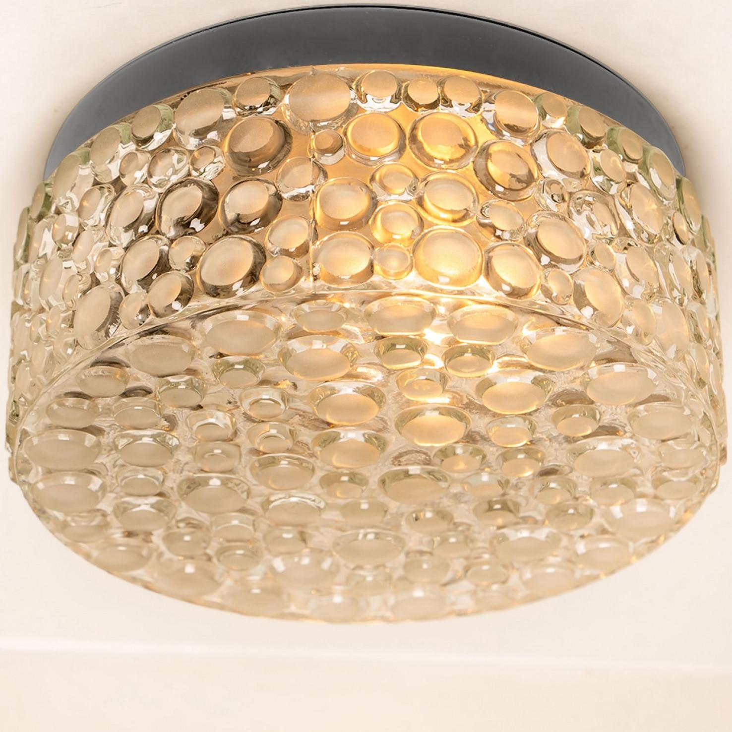 Empotrable de cristal con textura de lunares de Hillebrand, Alemania, años 60 en Bueno estado para la venta en Rijssen, NL