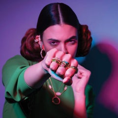 Textured Enamel Ring (Dark Green)