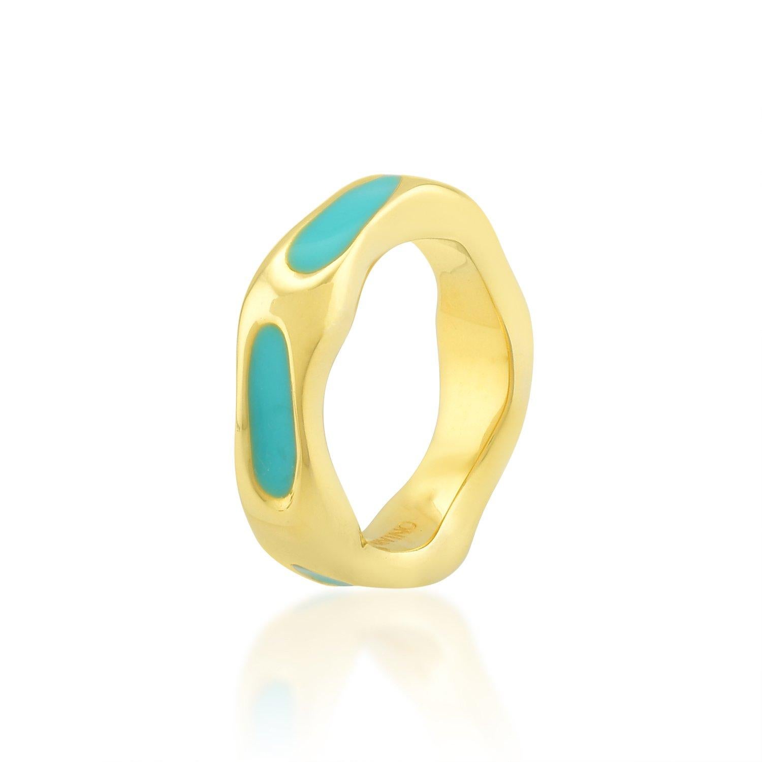 For Sale:  Textured Enamel Ring (Orange) 3