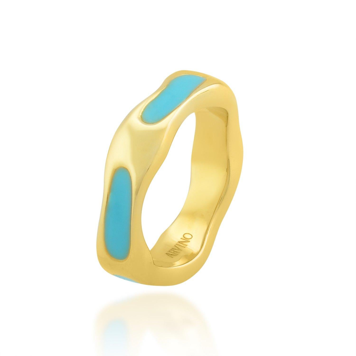 For Sale:  Textured Enamel Ring (Sky Blue) 3