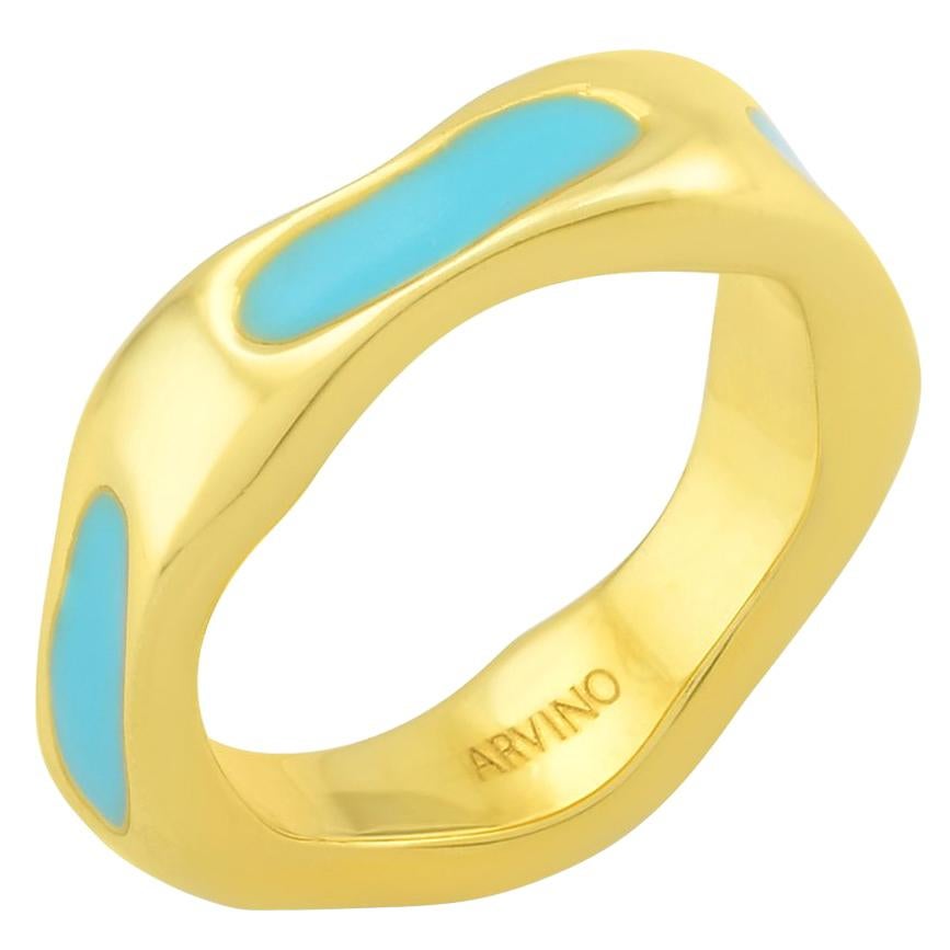 For Sale:  Textured Enamel Ring (Sky Blue)