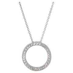 Textured Eternity Pendant Necklace, 14k Gold Milgrain Circle Cable Chain