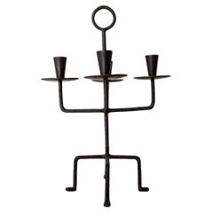 Textured Four Arm Iron Candelabra