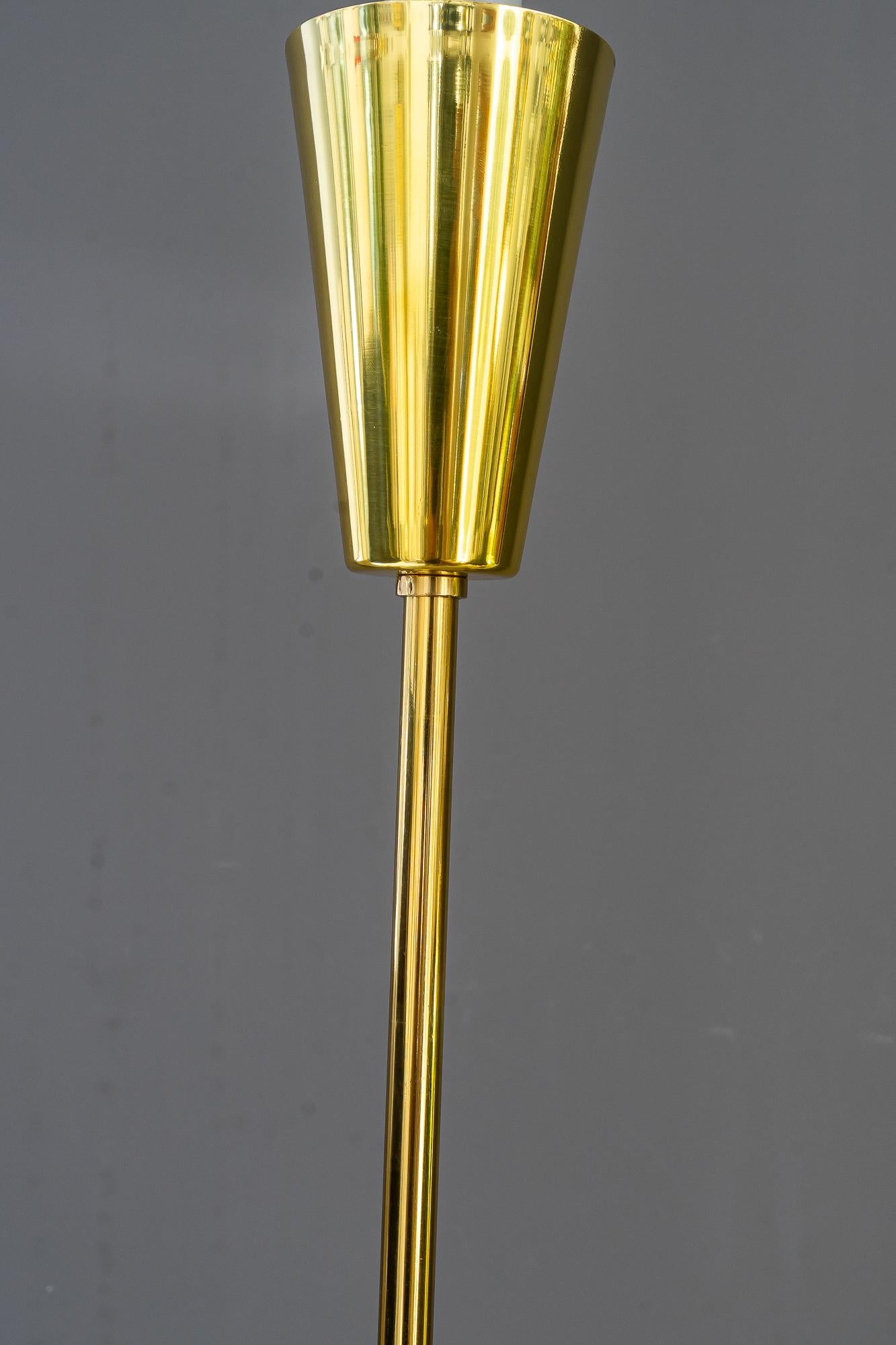 Lustre en verre texturé de Kalmar, Vienne, vers 1950 Bon état - En vente à Wien, AT