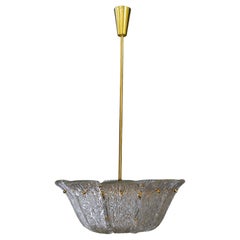 Textured Glass Chandelier by Kalmar, vienna around 1950s