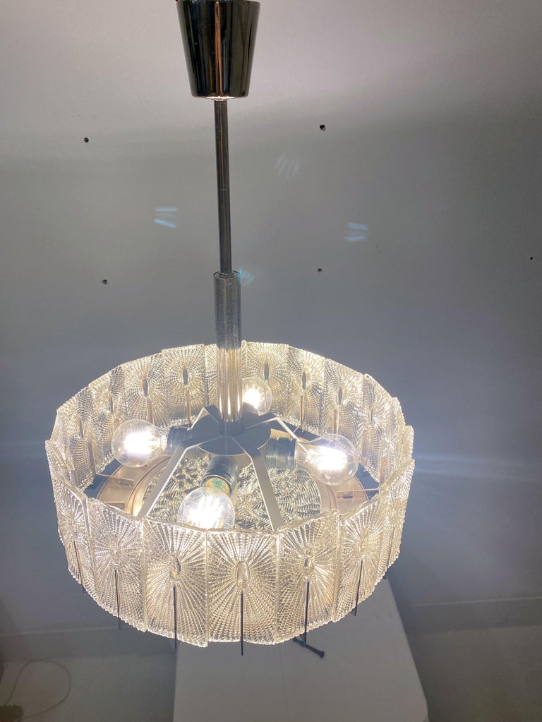 Textured Glass Chandelier by Rupert Nikoll For Sale at 1stDibs