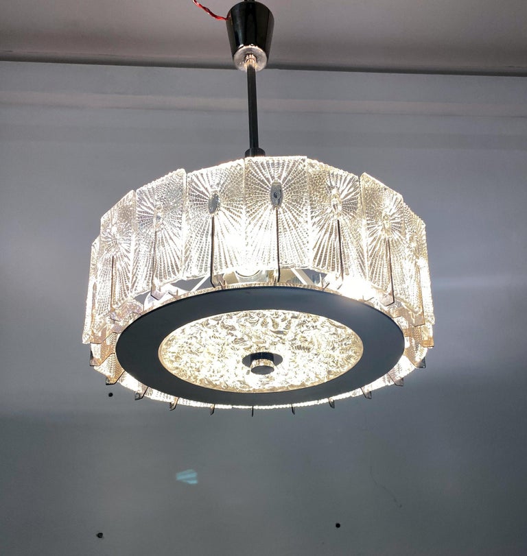 Textured Glass Chandelier by Rupert Nikoll For Sale at 1stDibs