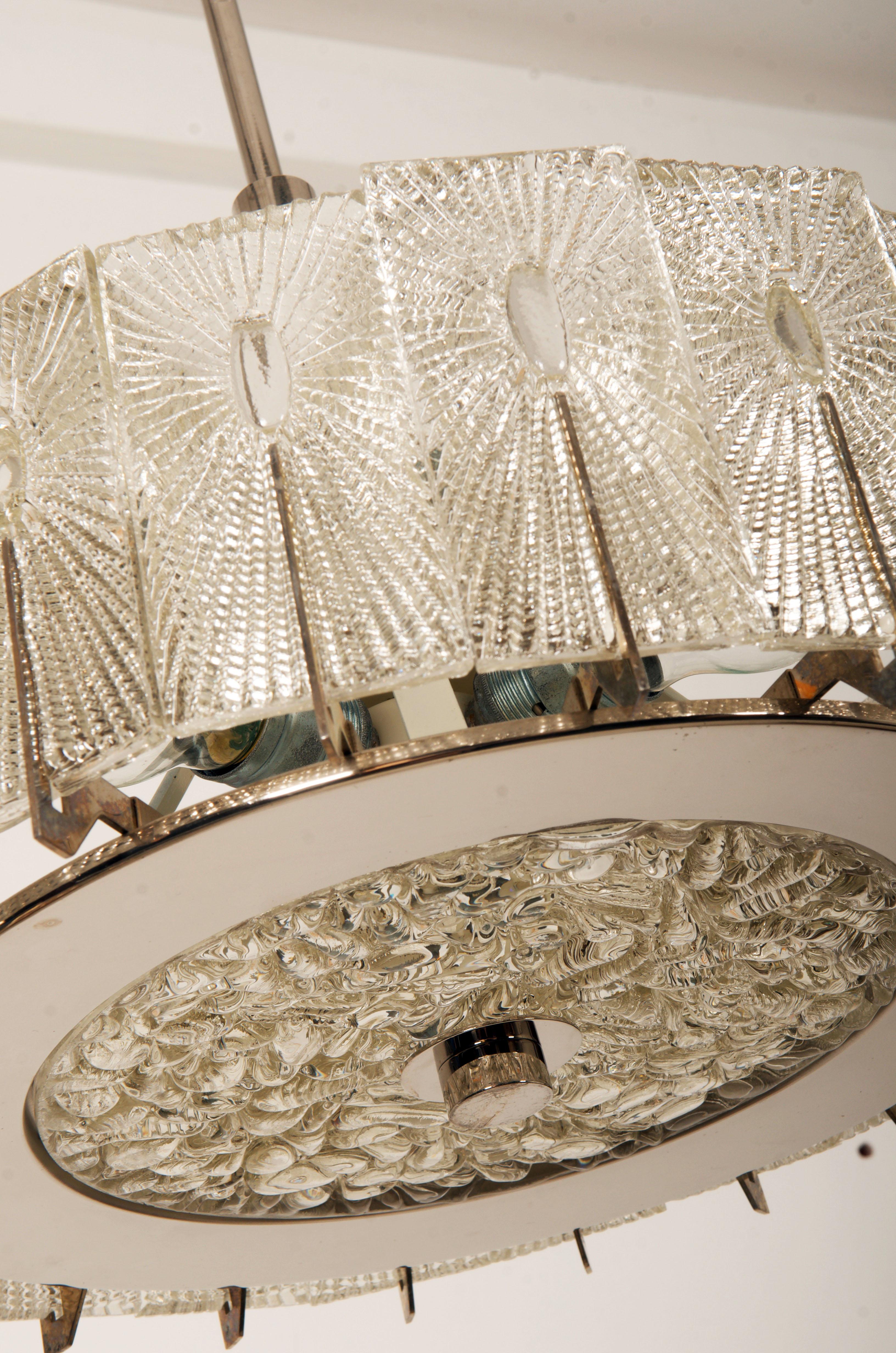 Textured Glass Chandelier by Rupert Nikoll In Good Condition For Sale In Vienna, AT