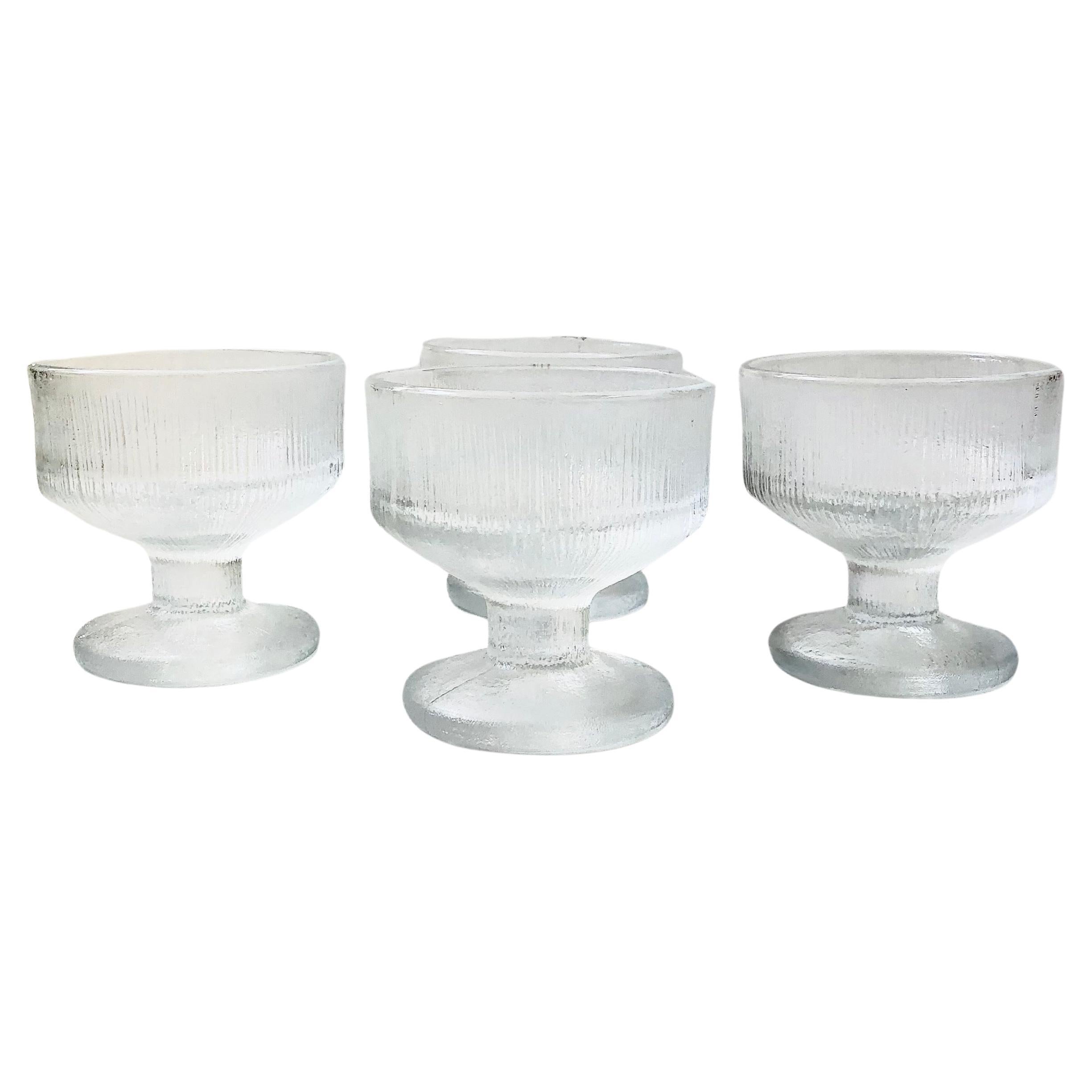 Textured Glass Coupes - Set of 4 For Sale