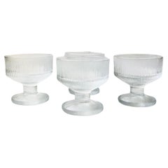 Vintage Textured Glass Coupes - Set of 4