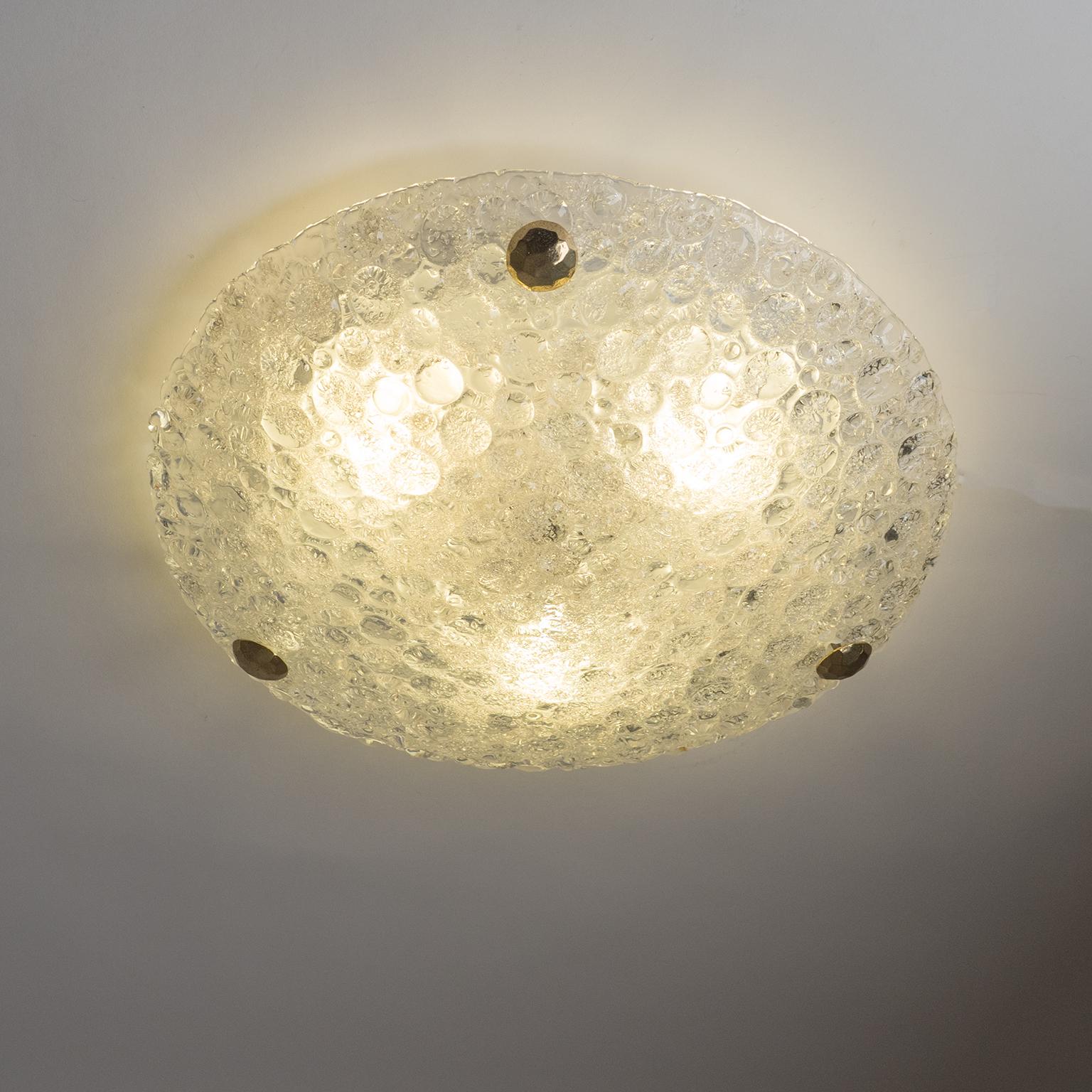 Textured Glass Flush Mount, 1960s 3