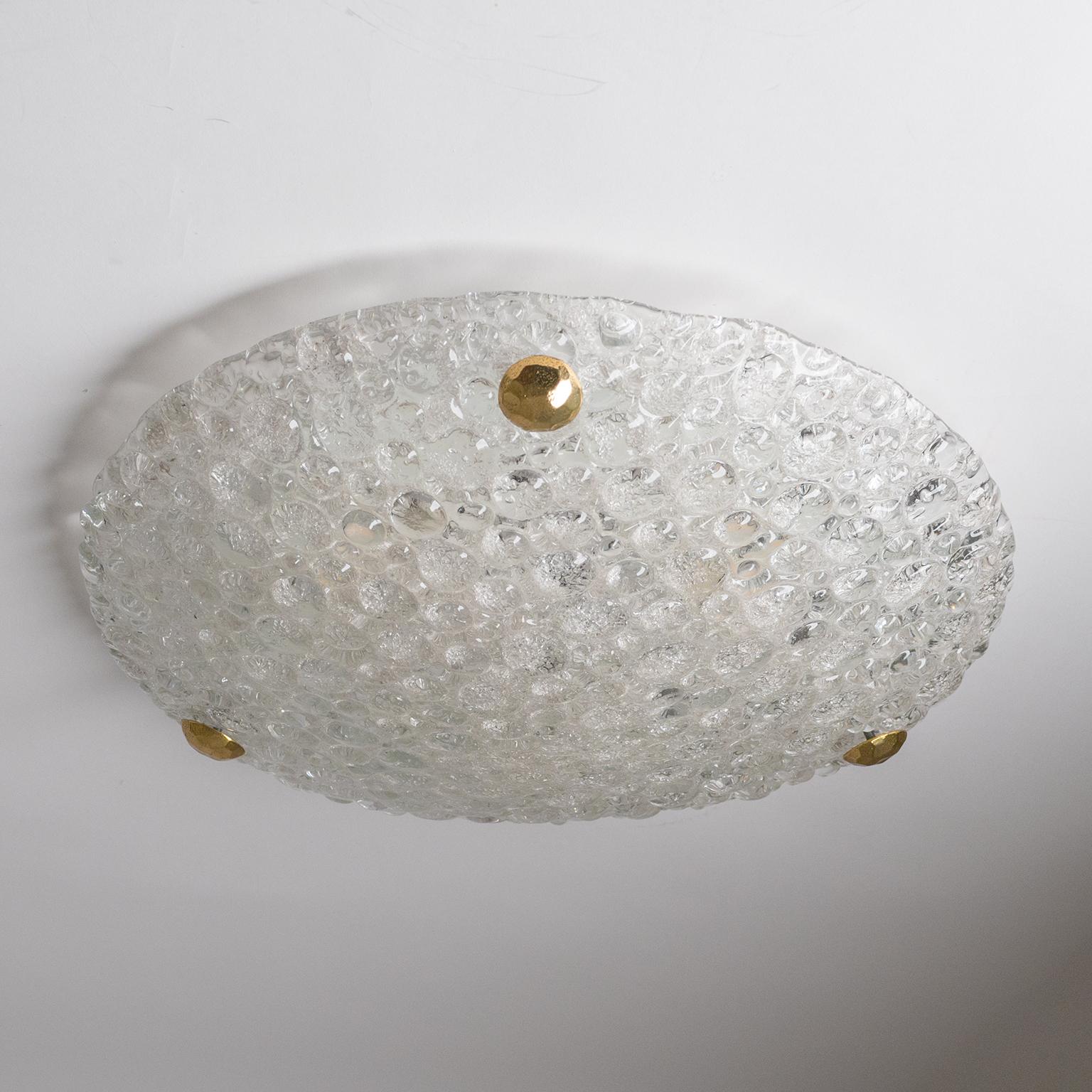 Textured Glass Flush Mount, 1960s 6