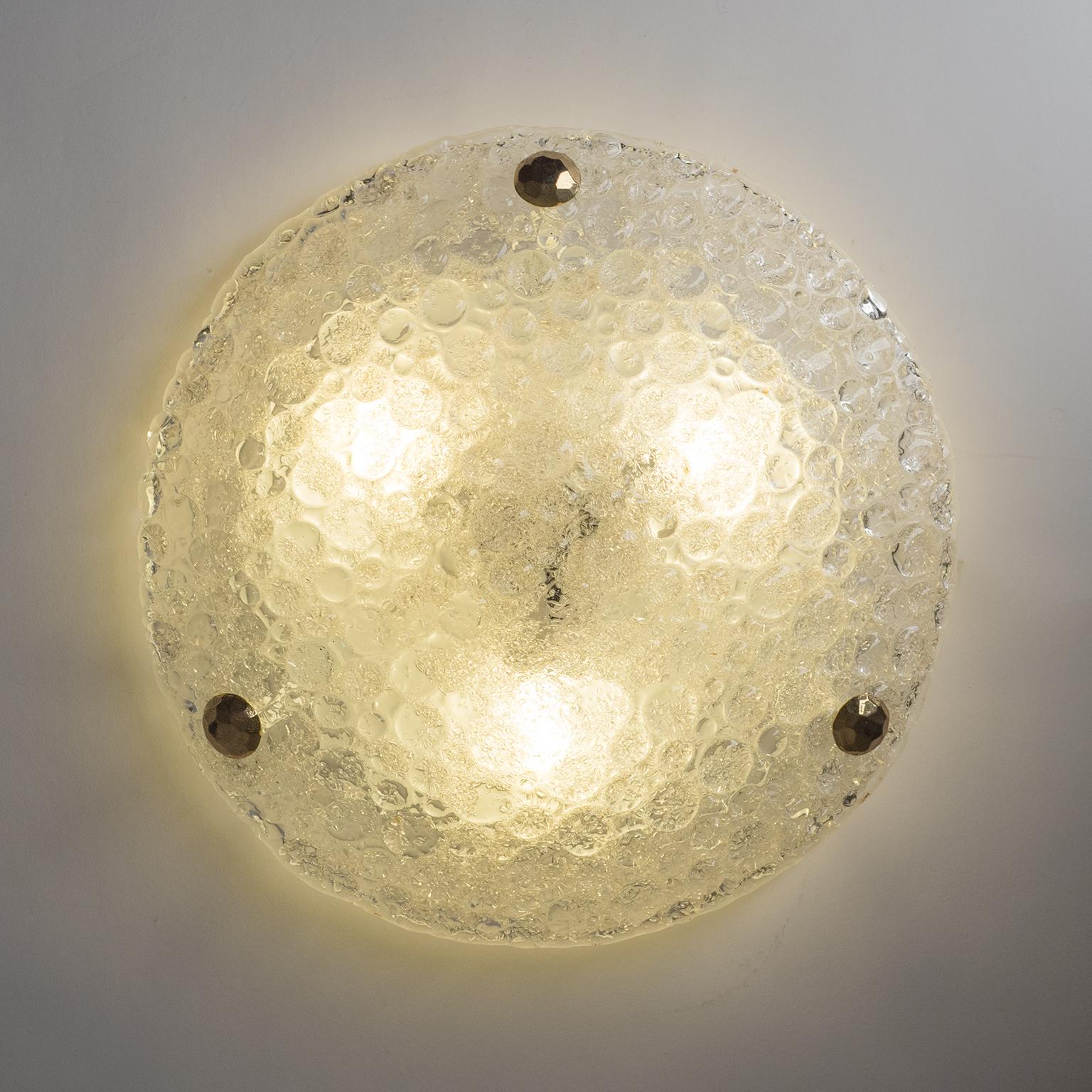 Textured Glass Flush Mount, 1960s 2