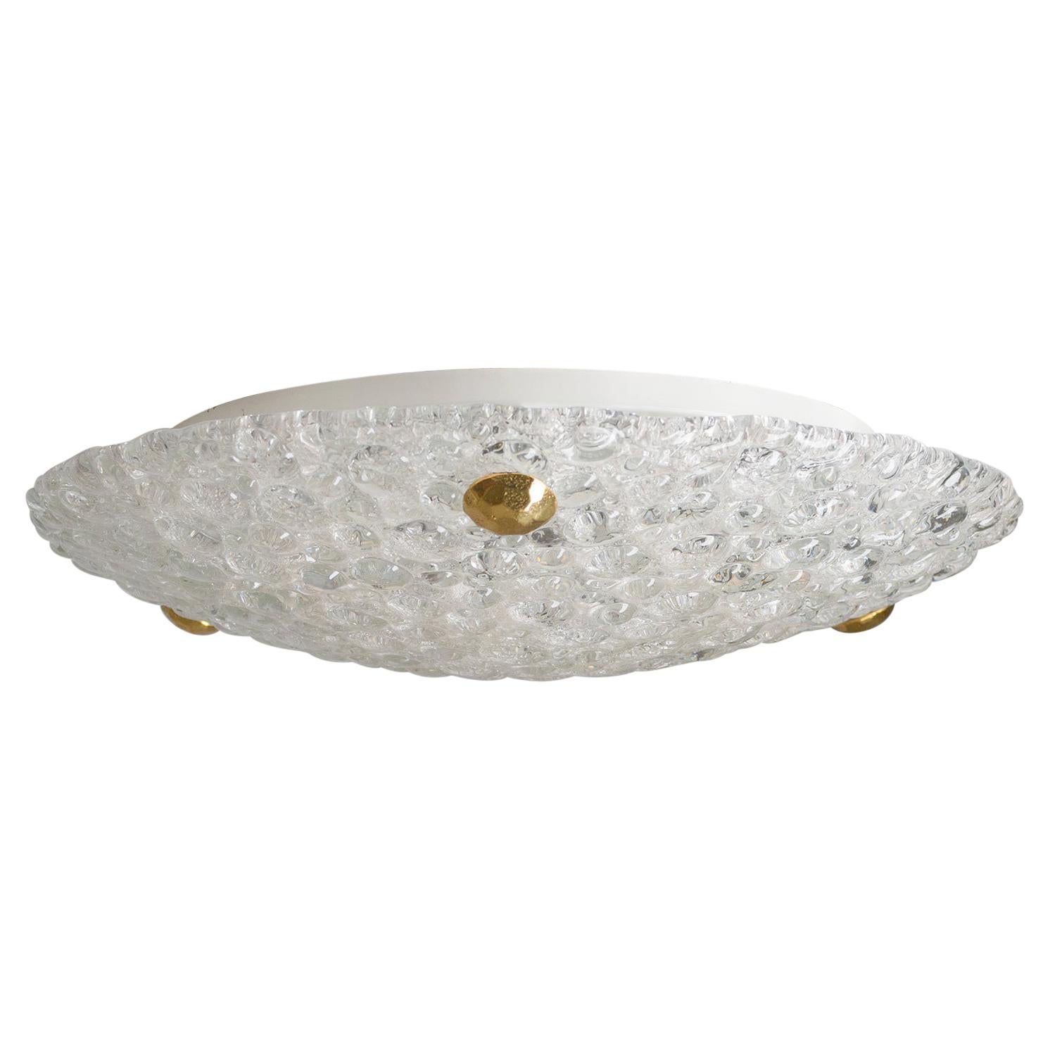 Textured Glass Flush Mount, 1960s