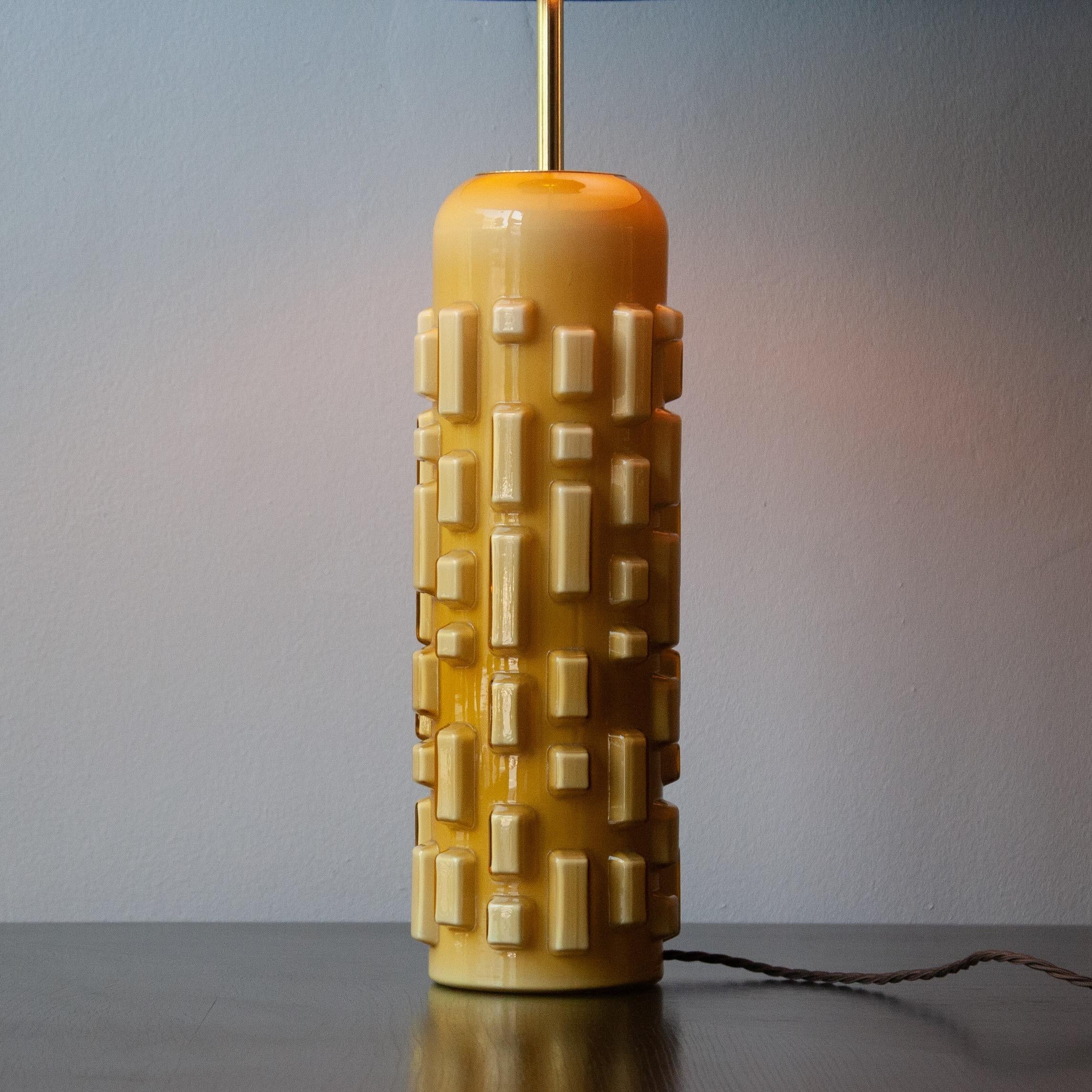 Scandinavian Modern Textured Glass Lamp by Helena Tynell, 1968 For Sale