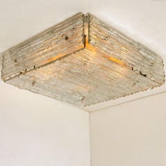 Textured Glass Square Flush Mount by Kalmar, Austria 1960