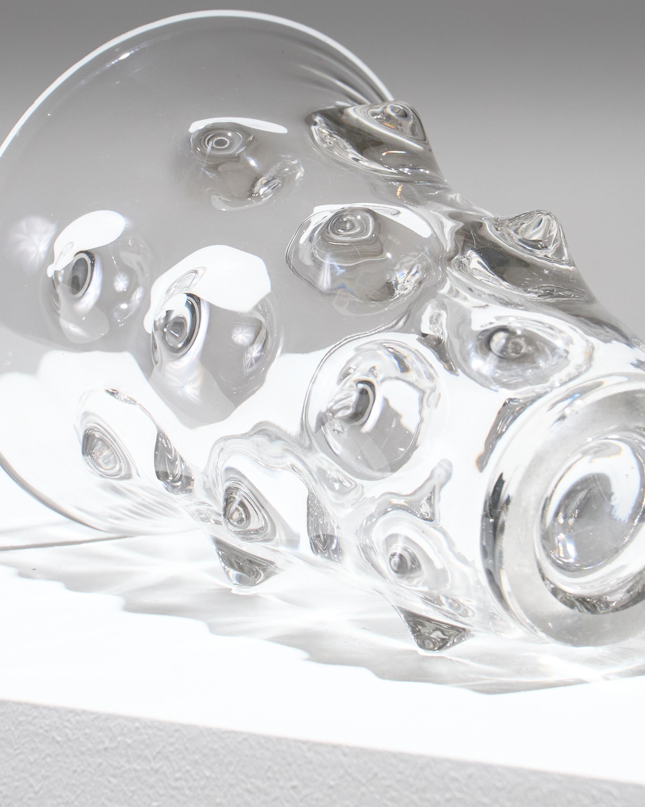 20ième siècle Textured Glass Vase, 1970s en vente