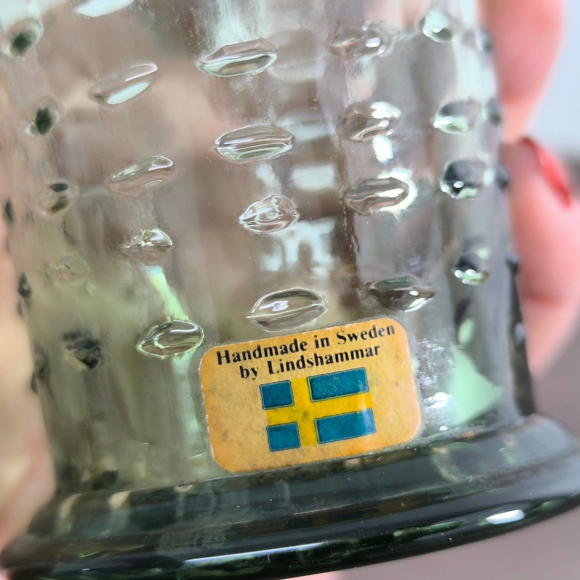 Textured Glass Vase by Lindshammar, Sweden, 1960s - Perfect Gift for Aniversary For Sale 6