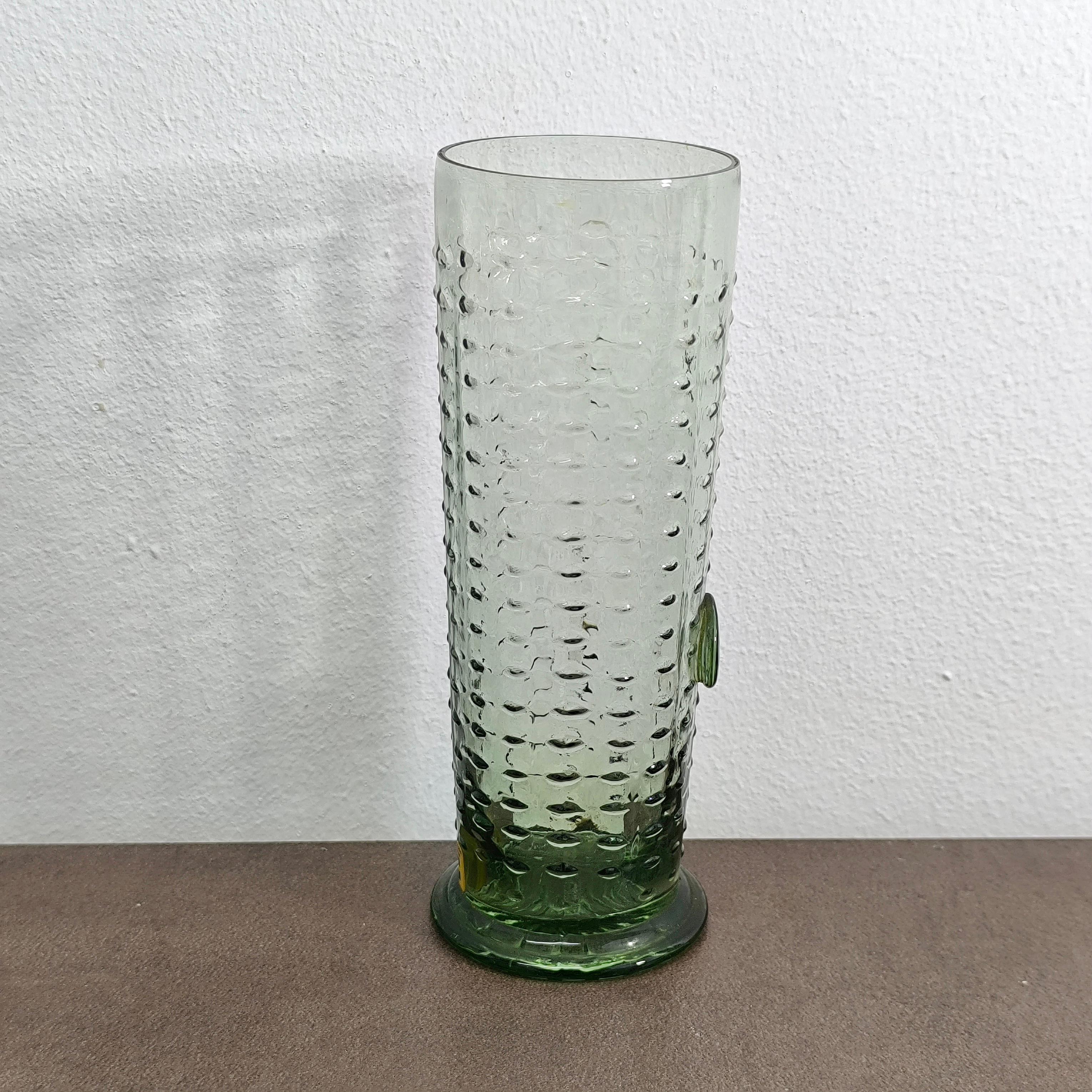Swedish Textured Glass Vase by Lindshammar, Sweden, 1960s - Perfect Gift for Aniversary For Sale