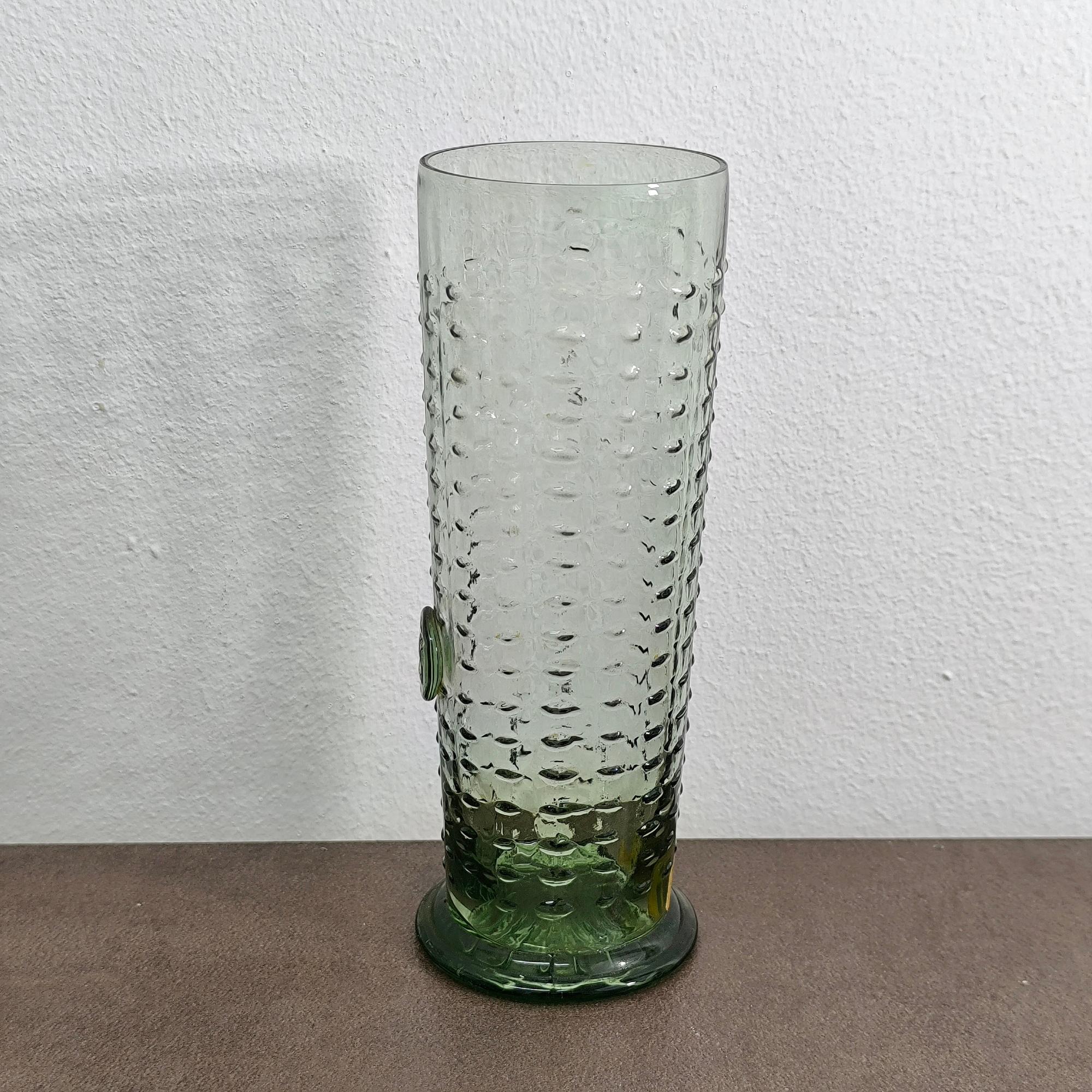Mid-20th Century Textured Glass Vase by Lindshammar, Sweden, 1960s - Perfect Gift for Aniversary For Sale