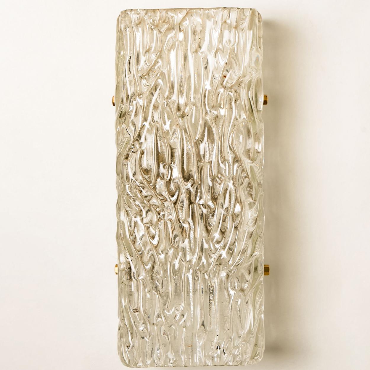 Mid-20th Century Textured Glass Wall Lights by J.T. Kalmar, Austria, 1960s